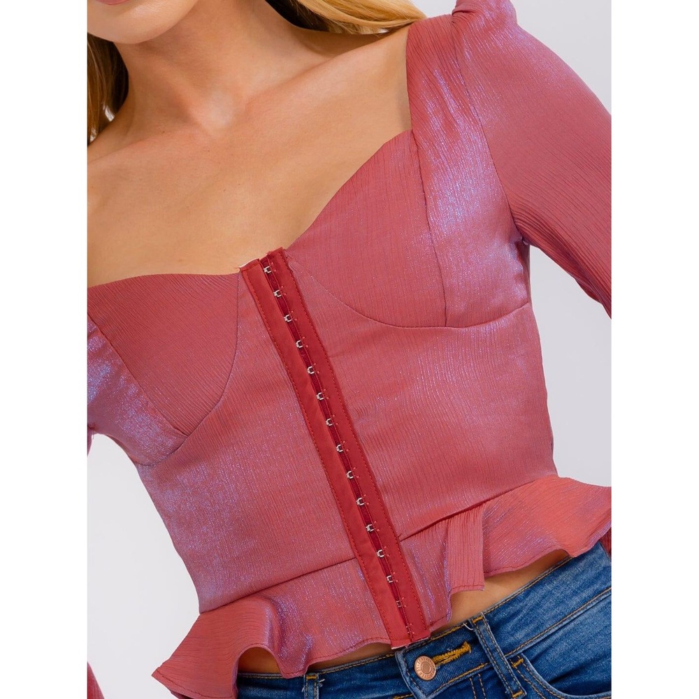 Peach Love California Corset‎ Peplum Top